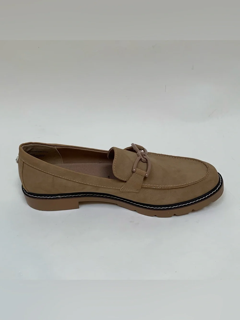 Anne Klein Arlene Tan Chain Link Loafers Womens 10 iFlex Lug Sole AKEARLENE